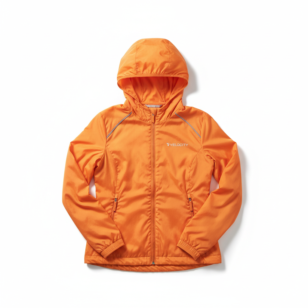 Women's Orange Athletic Windbreaker