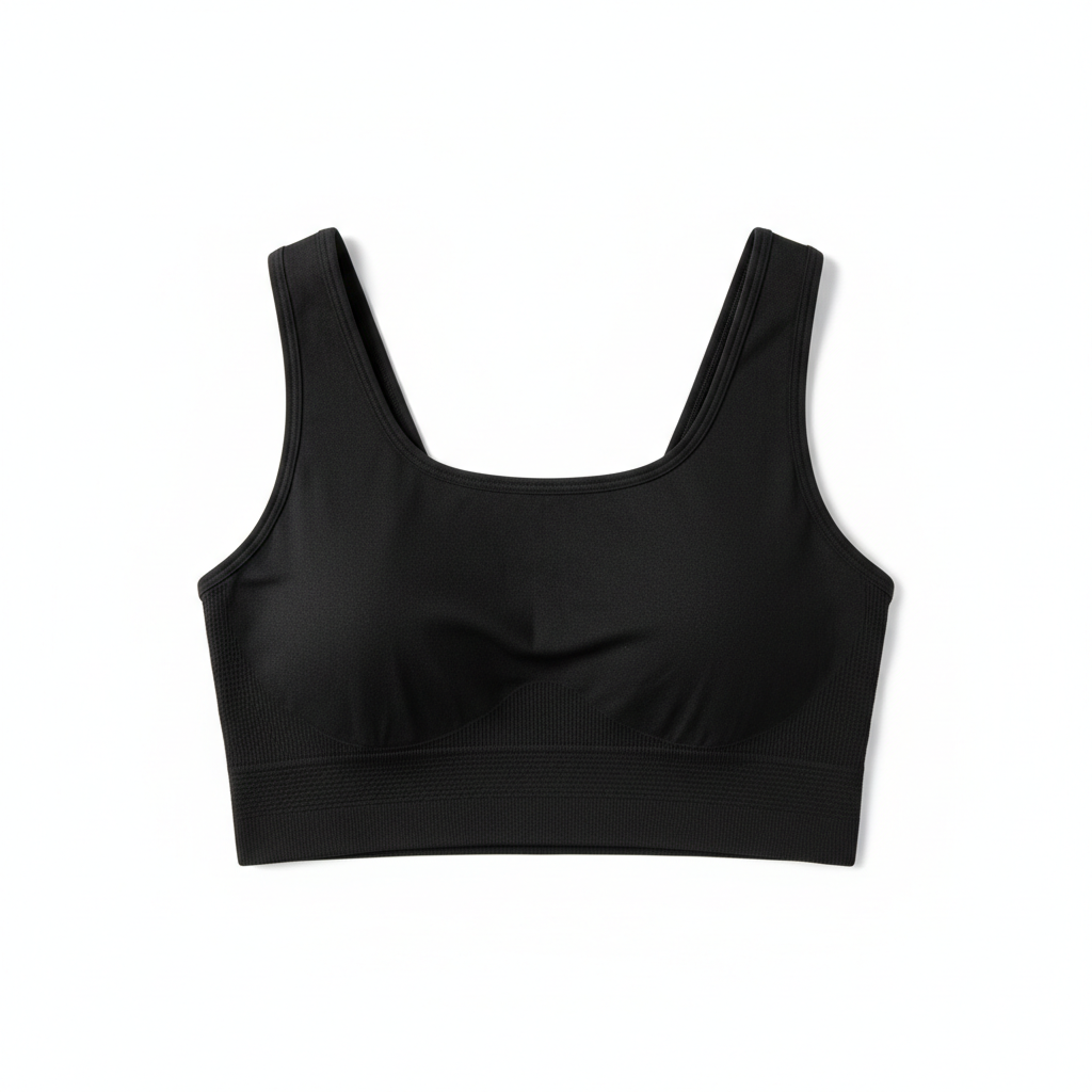 Women's Black Sports Crop Top