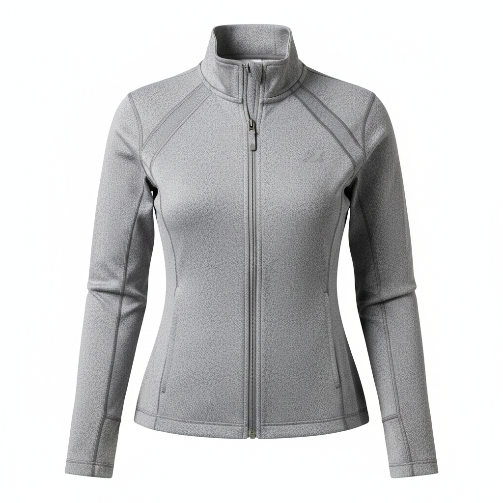 Women's Grey Zip-Up Athletic Jacket